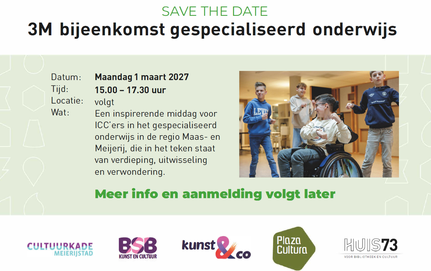 Save the date gespecialiseerd onderwijs 1 maart 2027